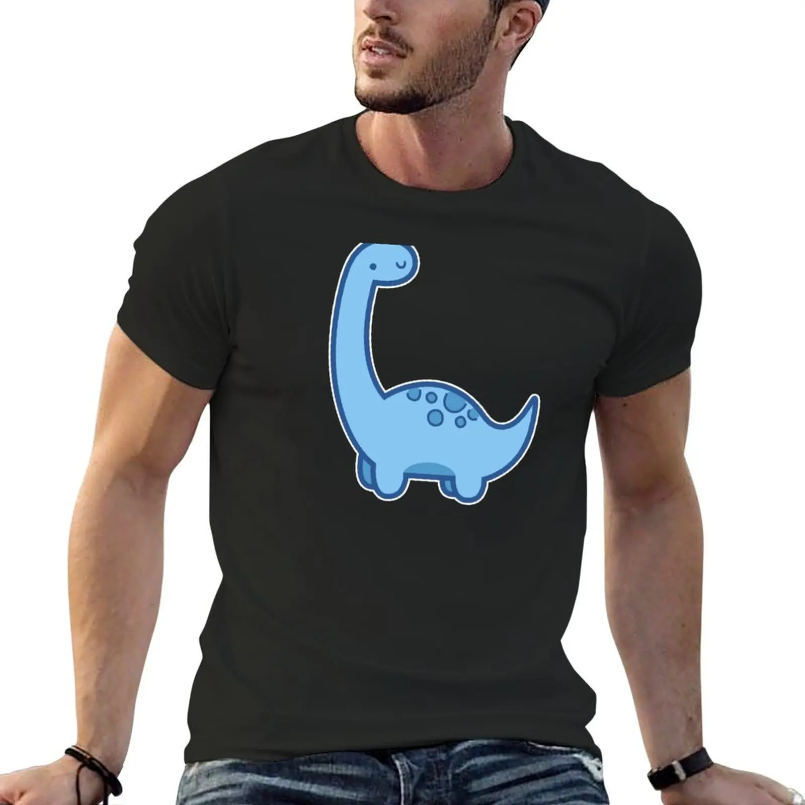 

Cute Dino T-Shirt korean fashion cute tops kawaii clothes boys whites Men's t-shirt