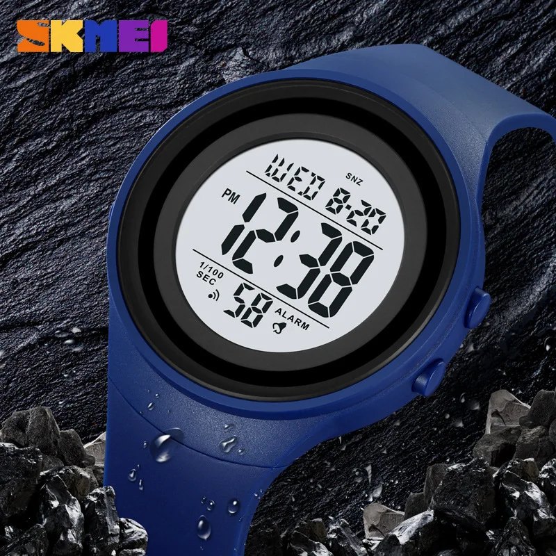 Skmeiteen防水電子時計、メンズスポーツ目覚まし時計、多機能学生時計