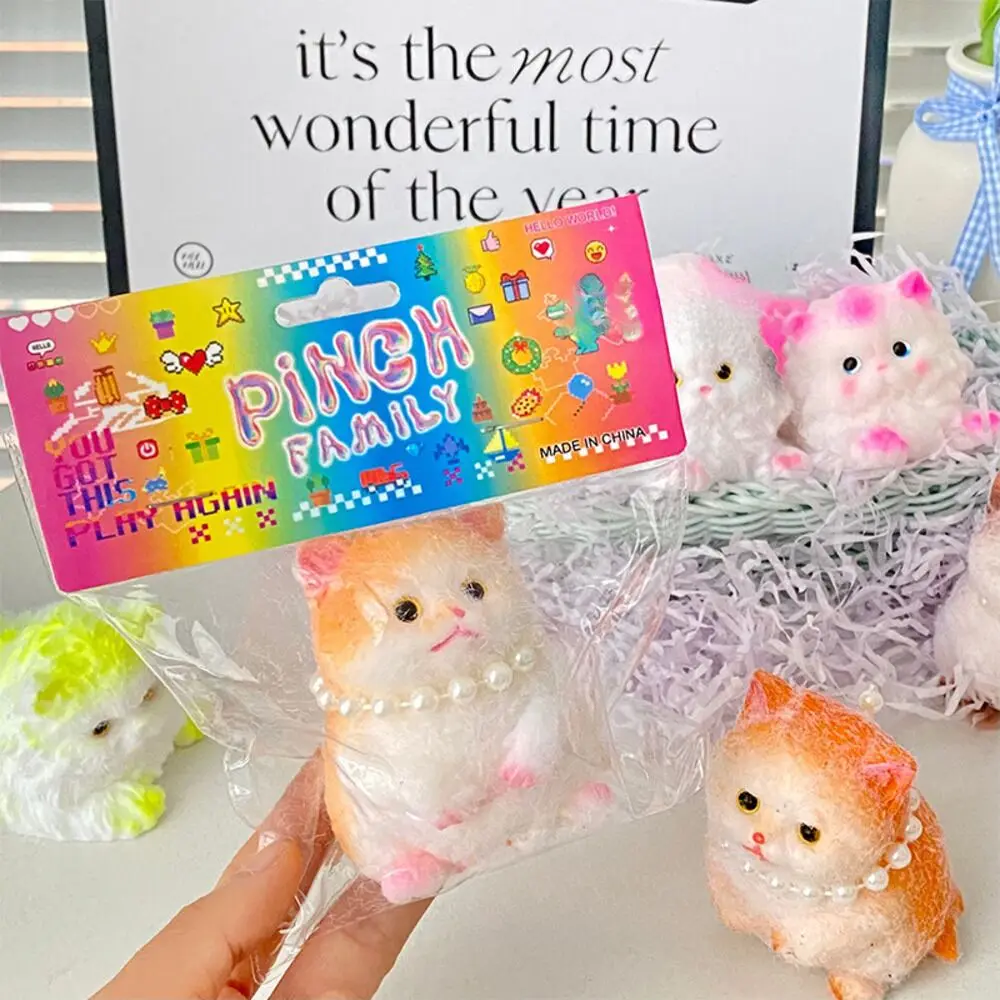 Simulatie Kat Squeeze Speelgoed haar Relief Fidget Zintuiglijke Speelgoed voor Kinderen Volwassenen Leuke Zachte Kneden Bal Cadeau voor Angst