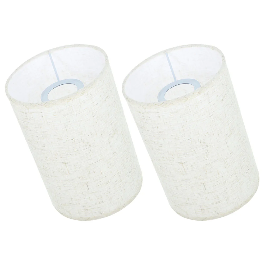 2 Pcs Indoor Lampshade Linen Fabric for Table Light Lampshades Floor Barrel Supply