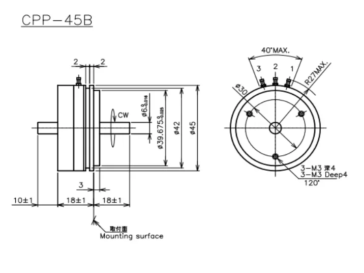 Cpp45b CPP-45 cpp45b Ruder lager mit zwei Off-Axis-Winkels ensoren.