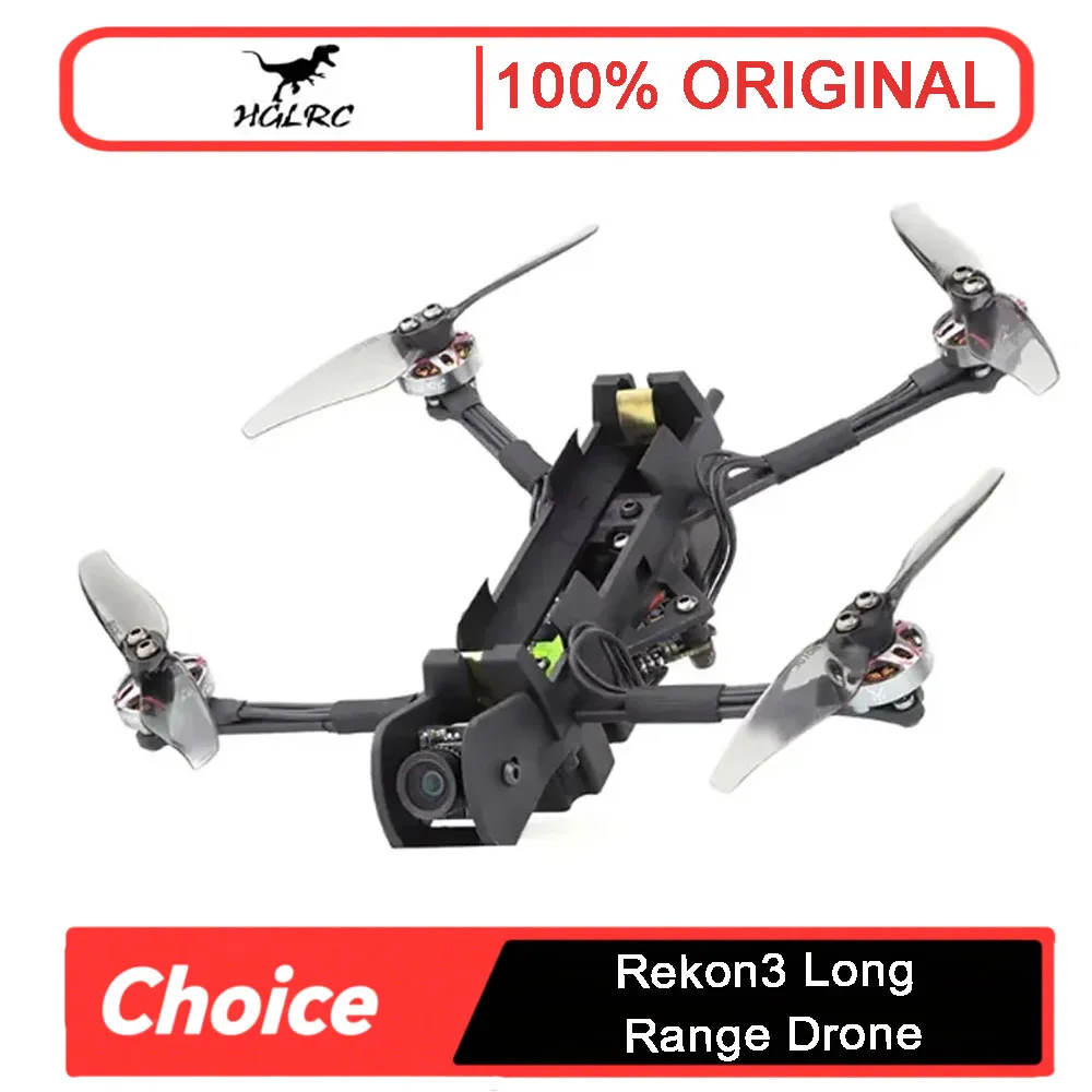 

HGLRC Новый дрон Rekon3 1S 3 дюйма FPV дальнего действия - аккумулятор 18650, сверхдолговечный SPECTER 10A AIO Caddx Ant 1202,5 11000KV
