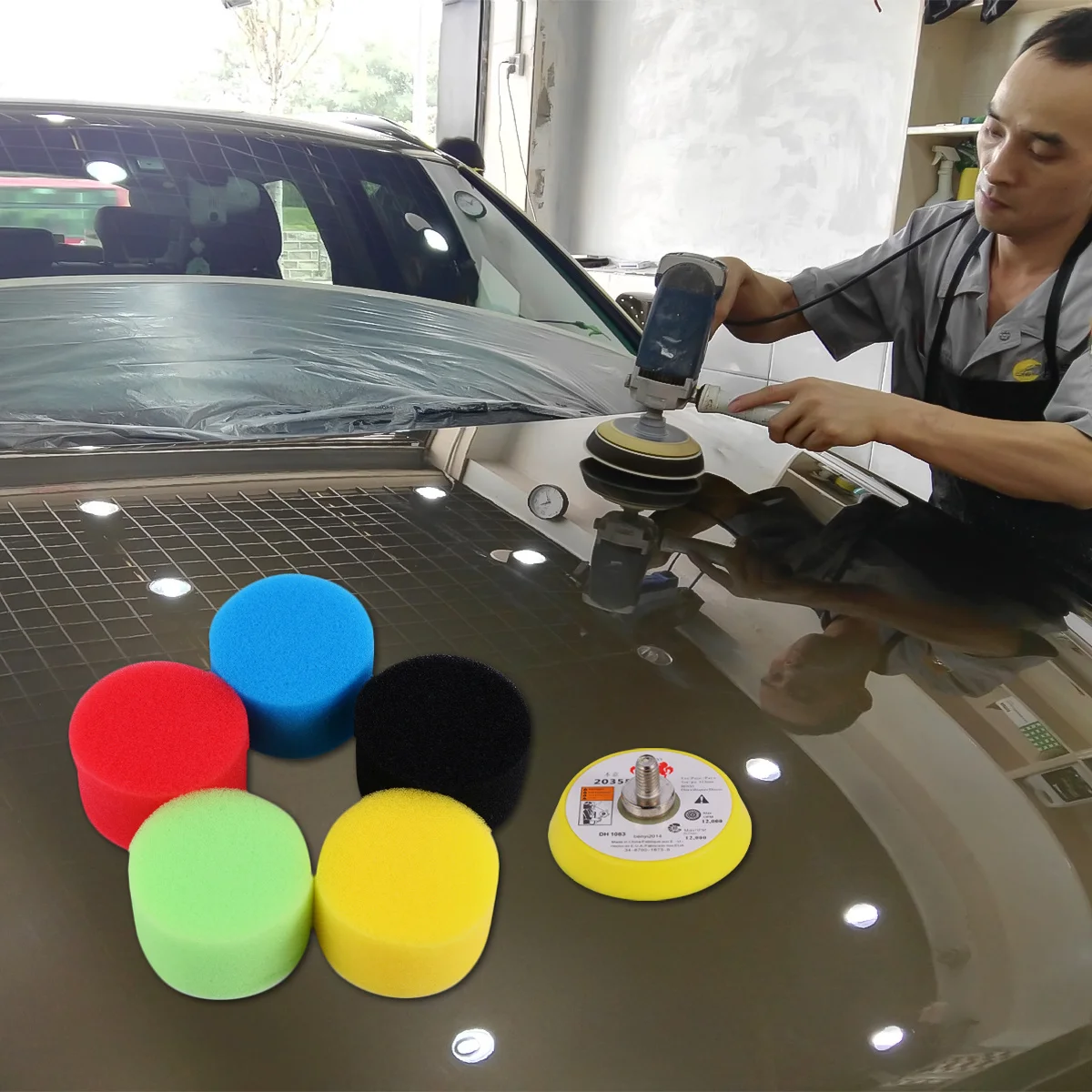 

1Set Polishing Pad Set of 16 Durable Sponge Car Buffing Pads for Sanding Polishing Waxing Sealing Car Protection