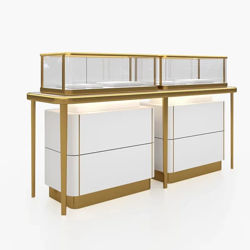 ジュエリーパビリオンのガラス製ディスプレイケース、便利で実用的、そして耐久性があります。