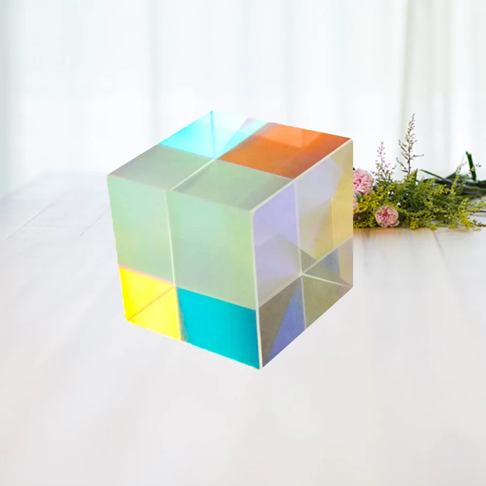 Dispersion Prism 1x1x1cm Glass Cube for Classroom Teaching Light Refraction Experiments Educational Stem Tool Science Lab