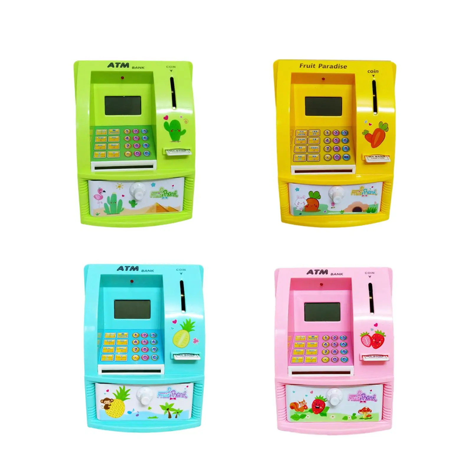 Kids ATM Piggy Bank LCD Display with Card,password, Recognition Money Saving Box for Kids Children Boys Girls Ages 3+ Gifts