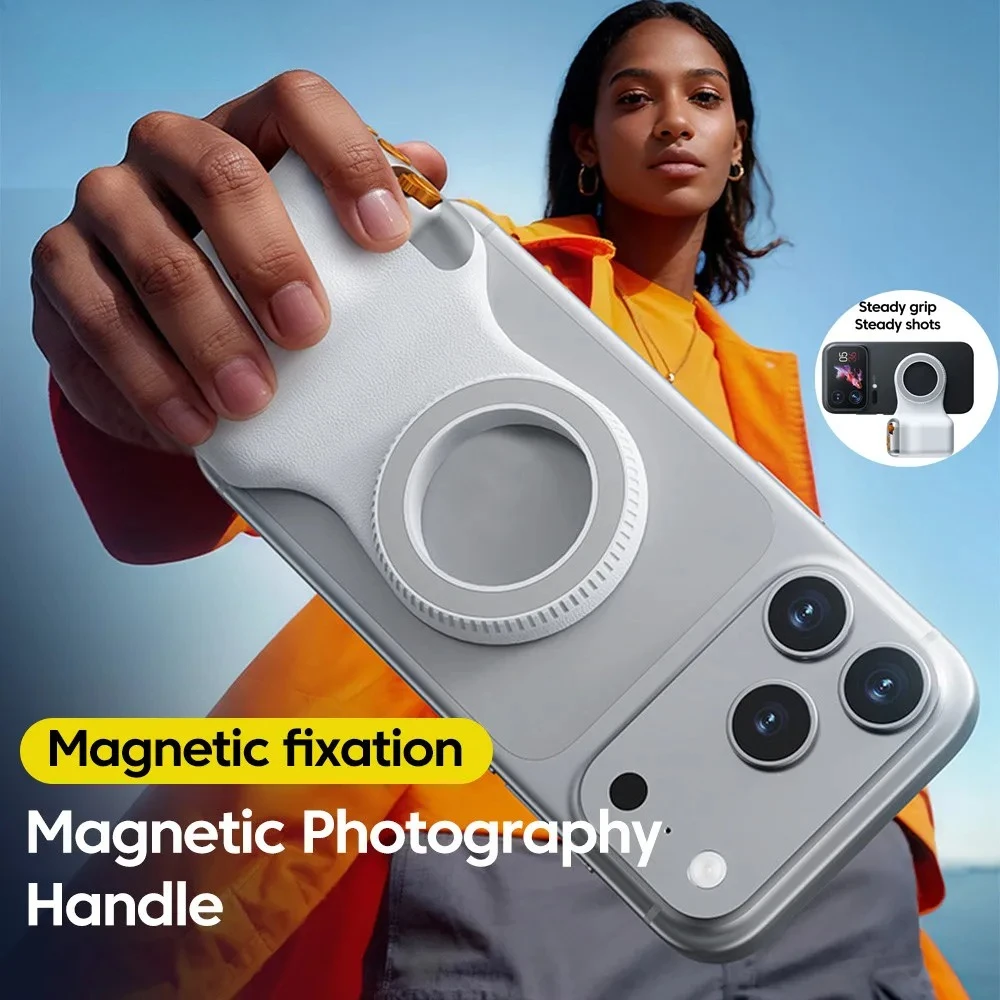 Magnetic Phone Camera Shoot Hand Grip Smart Phone Holder Shooting Aid Bluetooth Remote Control Handle for IPhone Android Phone