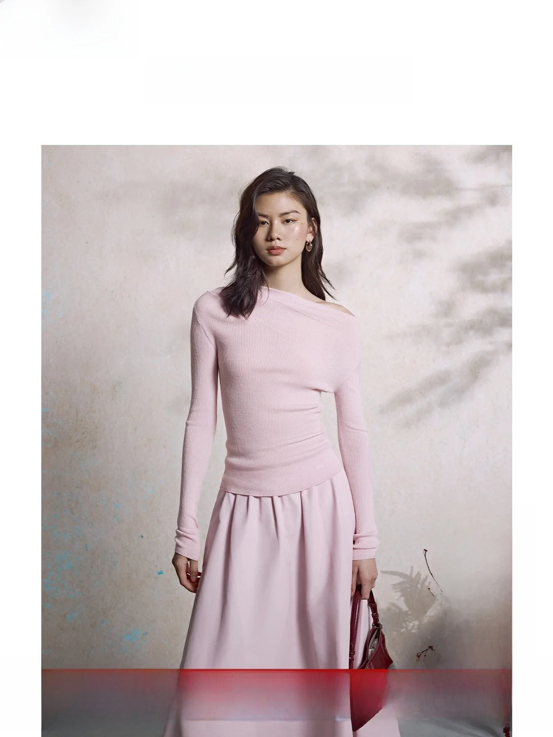 

Мягкий вязаный свитер ZhiZhi с рюшами на плечах, розовый, женский, модный, осенняя новинка