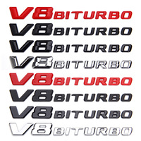 3d ABS Black Logo V8 BITURBO Emblem Car Fender Badge For C63 G63 E63 S63 Accessories