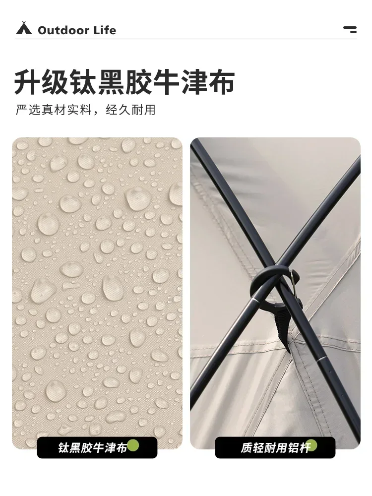 

Chimney, dome, canopy, titanium black rubber sunscreen tent, outdoor camping, large space, sunshade, circular shape Hot sales