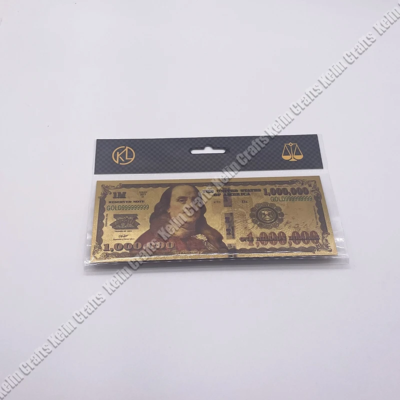 American Bill Dollar Gold Banknote $1000000 Fake Money 24k Gold Note for Collection  Souvenir Ticket Cards