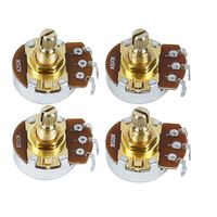 FLEOR 4PCS Golden Short Shaft Potentiometer Guitar Pots 500K 250K Choose Electric Guitar Parts