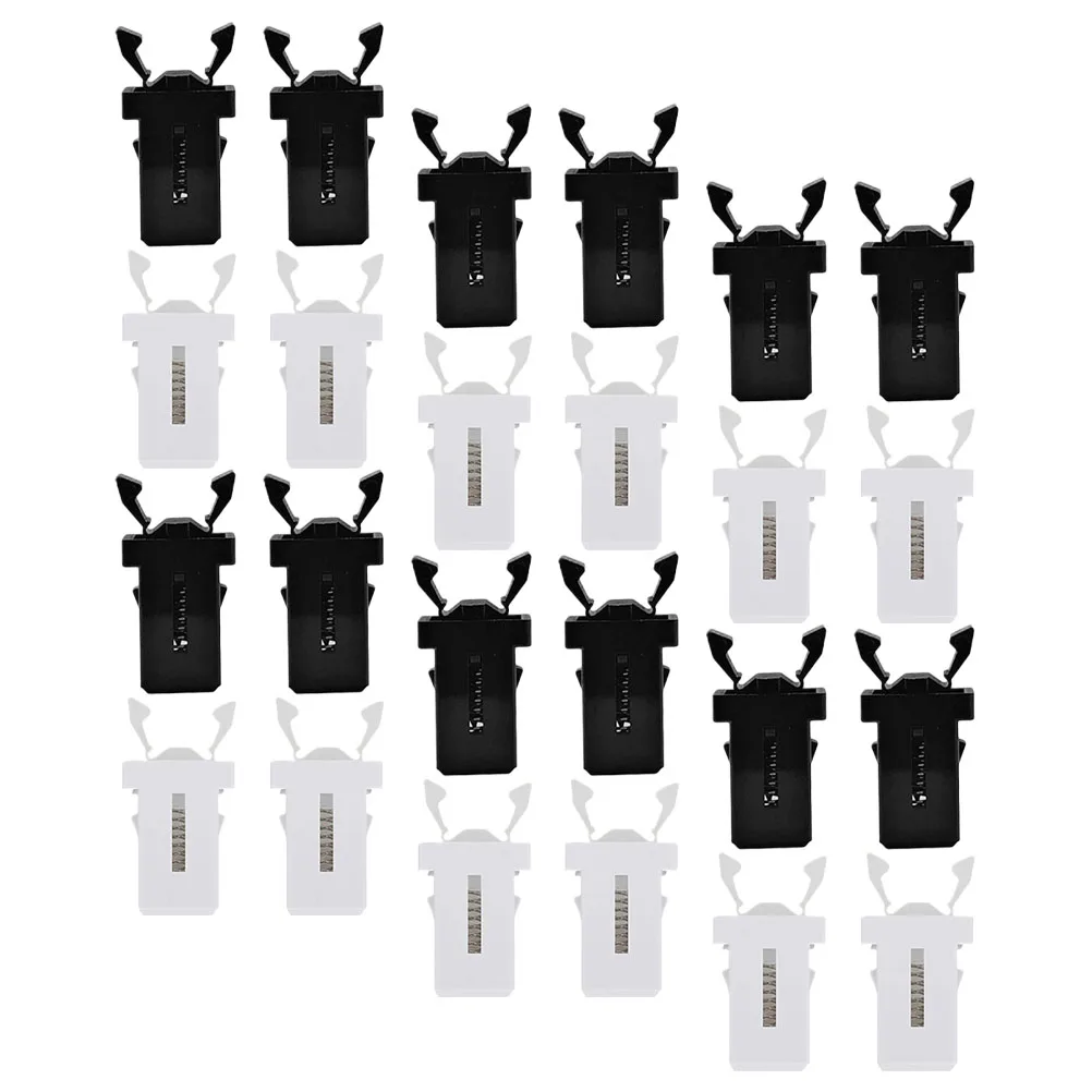 

24 Pcs Trash Can Accessories Black White Clips Latches Fasteners Universal Garbage Bin Cabinet Door Lock Parts Plastic Mini