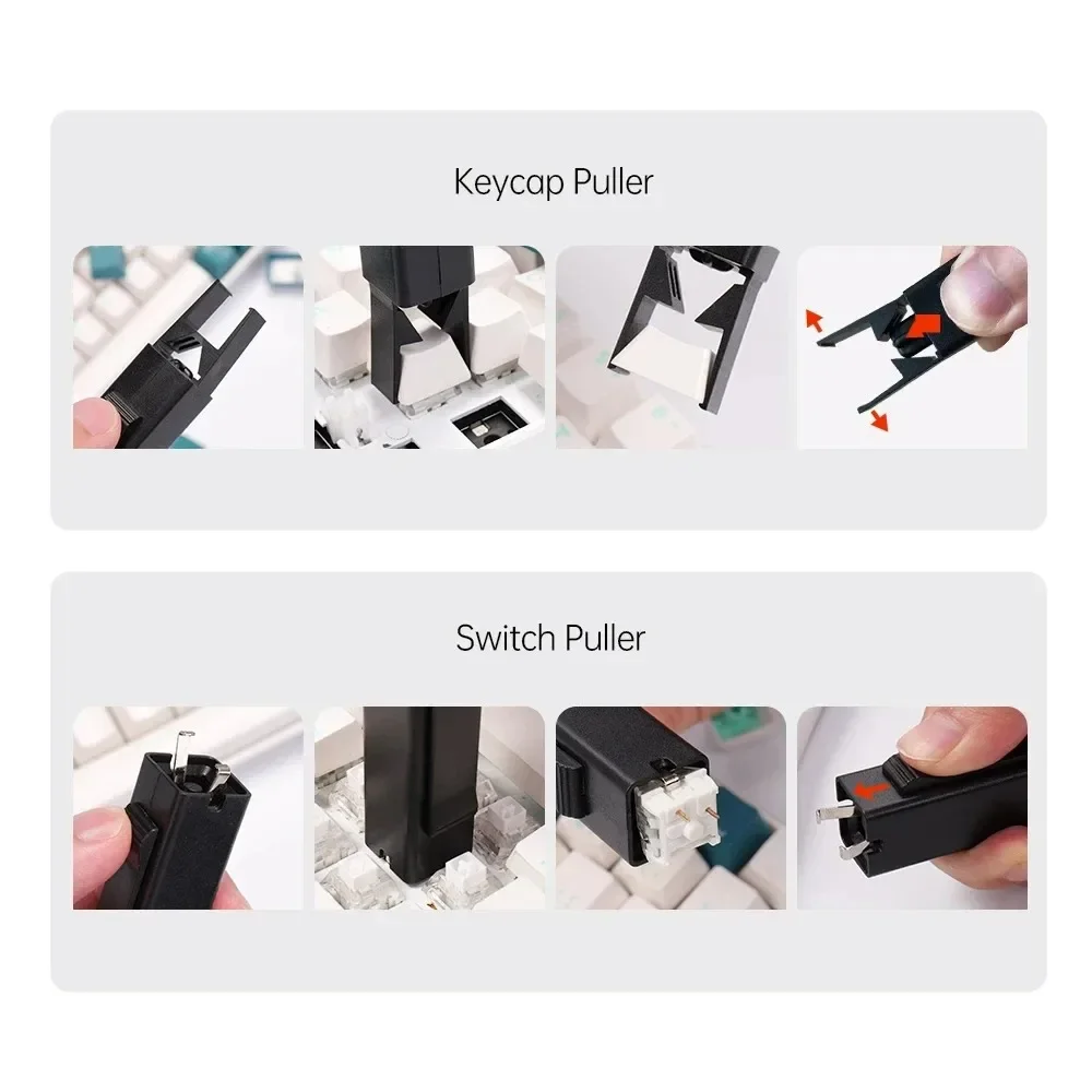2 In 1 SWITCH PULLER Keycap PULLER สวิทช์กุญแจ Keycap PULLER สําหรับคีย์บอร์ดคีย์บอร์ดสวิทช์ DIY เครื่องมือทําความสะอาด