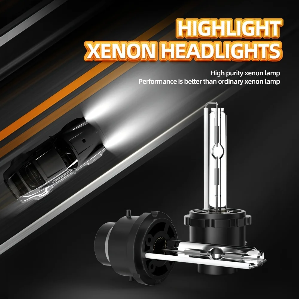 High-Brightness D1S D2S D3S D4S Xenon Headlight Bulbs, 6000K White Color Temperatures Easy Install 2pcs - Fits Most Cars