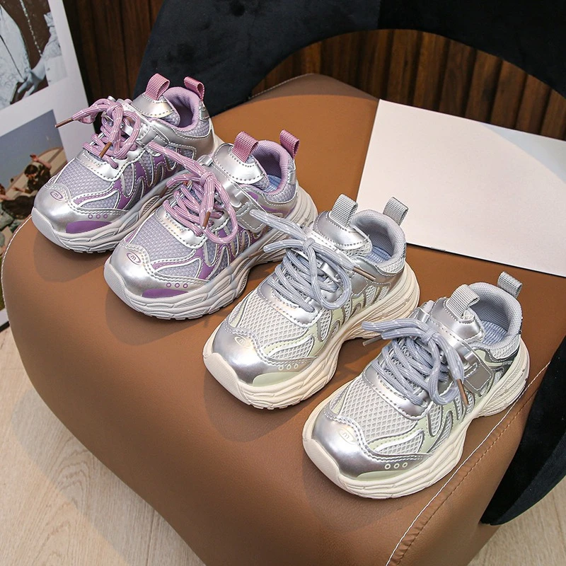 

Kids Sneakers Mesh Breathable Boys Girls Running Shoes Thick Soft Sole 2025 Autumn New Children Casual Shoes Handsome Non-slip