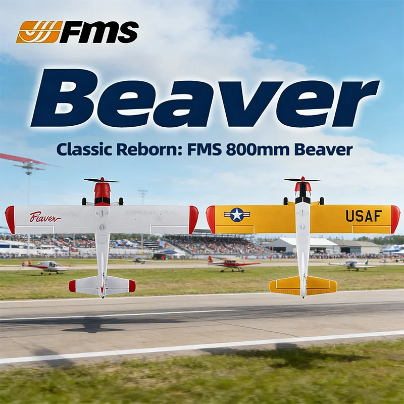 

Радиоуправляемая модель самолета FMS 800 мм Beaver начального уровня для начинающих, совместимая с FPV, с малым размахом крыльев, PNP/RTF