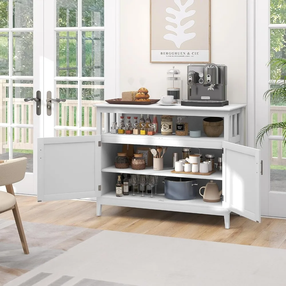 Armadietto a buffet con contenitore, bar da caffè con ante, consolle per credenza da cucina, ripiano regolabile, deposito di liquori per sala da pranzo