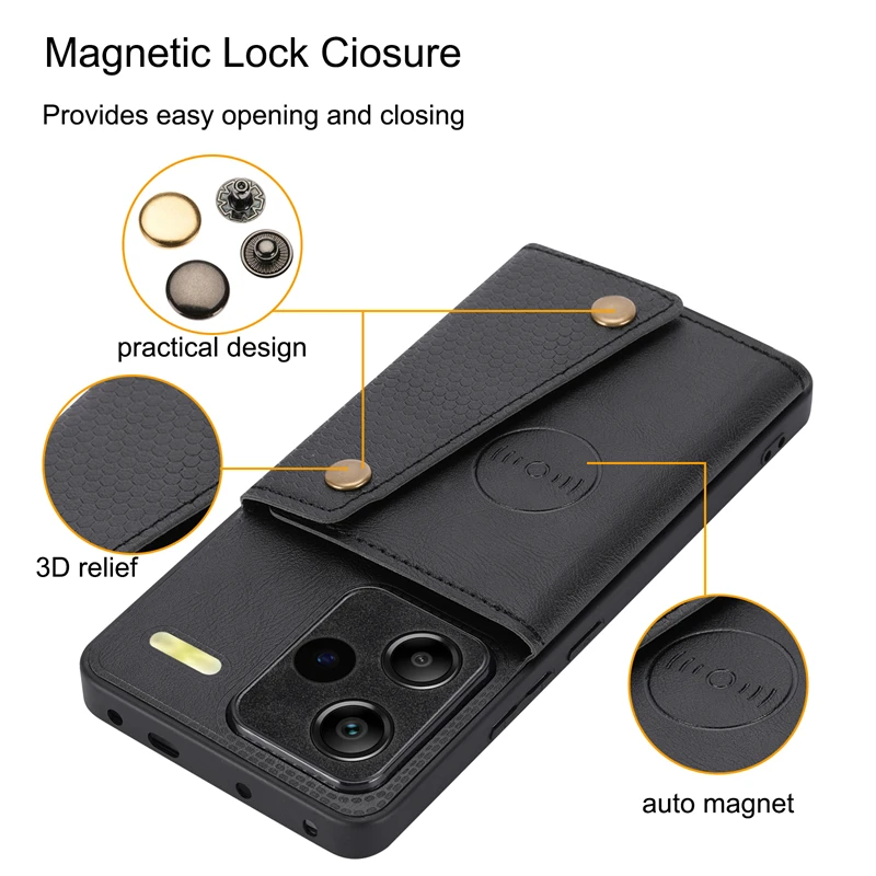 Card Pocket Case For Xiaomi Redmi Note 10 11 12 13 Pro Plus 5G 4G 12S 11S 10S 13C Card Slot Wallet Magnet Back Case Cover Funda