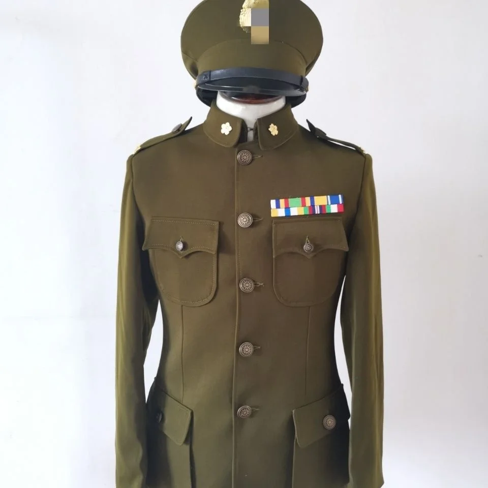 Fsia de Desempenho aja Bang, Traje de Oficial de Comando em Lã da Era Dourada para Filmes e Peças de Guerra Anti-Japonesa