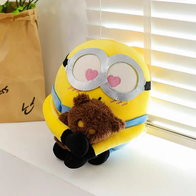 Bob en Peluche Énorme des Minions, de 9 Pouces, 25cm, Décoration au Beurre, Cadeau d'Anniversaire pour Enfant, 1 Pièce