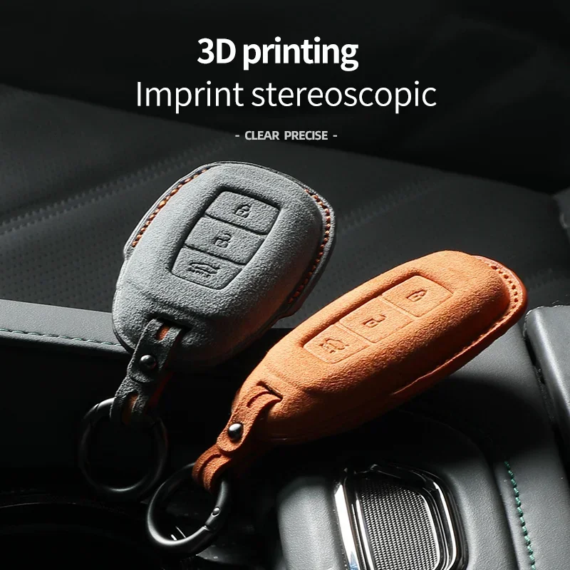 

For Hyundai Elantra IX3 Tucson Celesta Elantra Car Key Case Cover Suede Remote Car Key Case Shell Keychain for Hyundai Key Fob