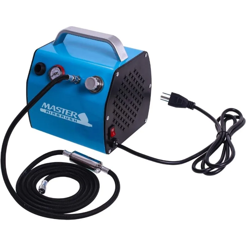 Airbrush Compressor with Tank Regulator Moisture Filter Braided Hose for Hobbies Crafts