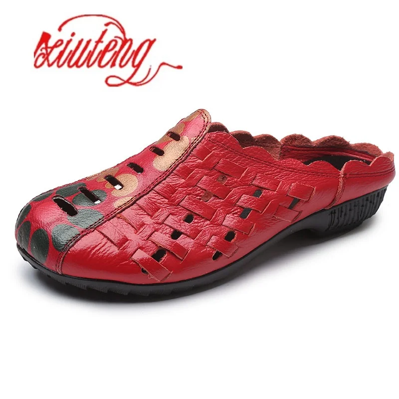 

Xiuteng Leather sandals 2025 new first layer cowhide platform shoes with thick bottom fish mouth women's Roman boots