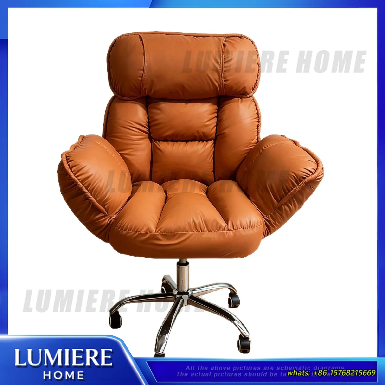 Comfortable Office Chair for Home Computer Gaming Ergonomic Reclining Desk Chair with Backrest Easy Assembly Long Sitting