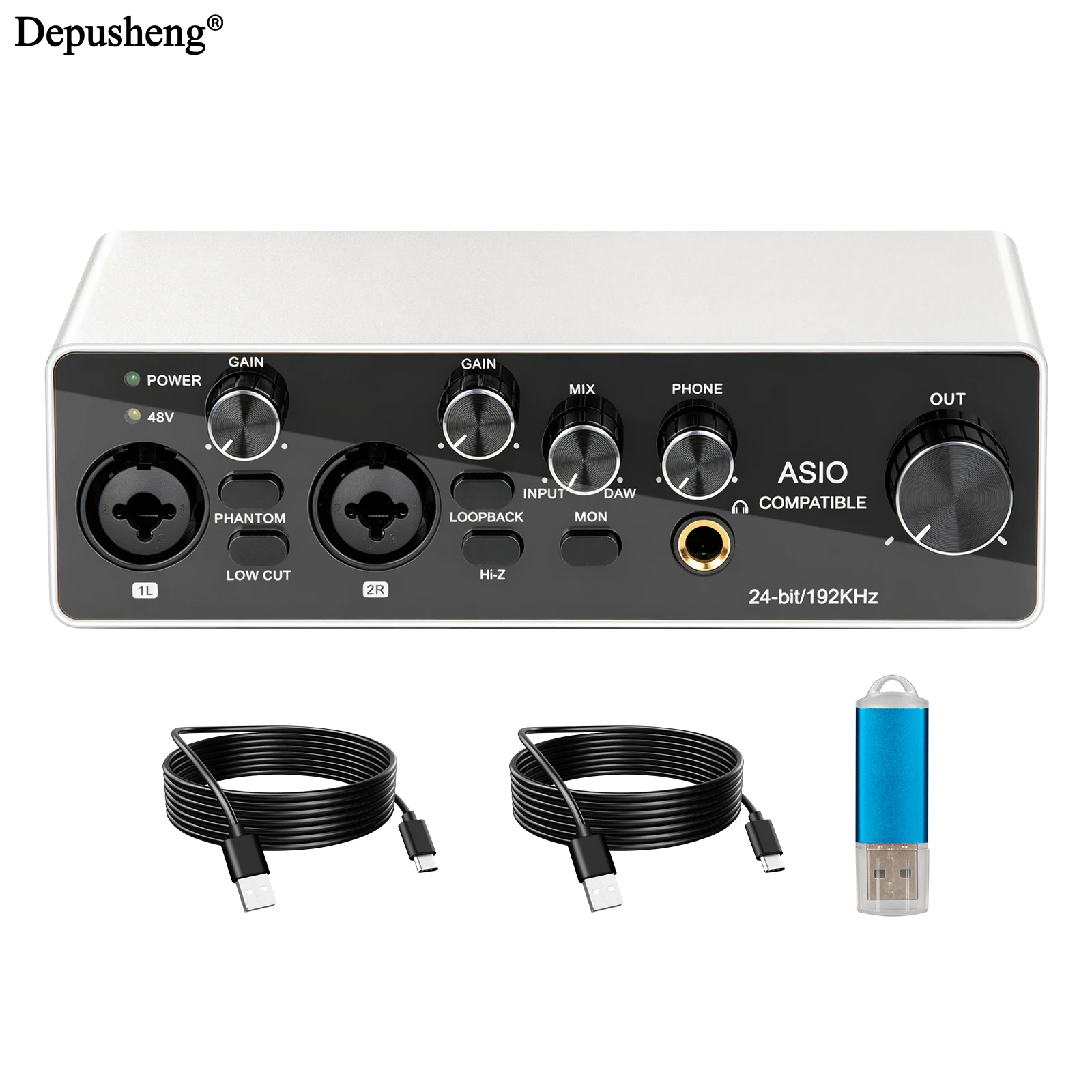 อินเทอร์เฟซเสียง Depusheng USB - Studio Audio Interface With 48V Phantom บทวิจารณ์และราคา
