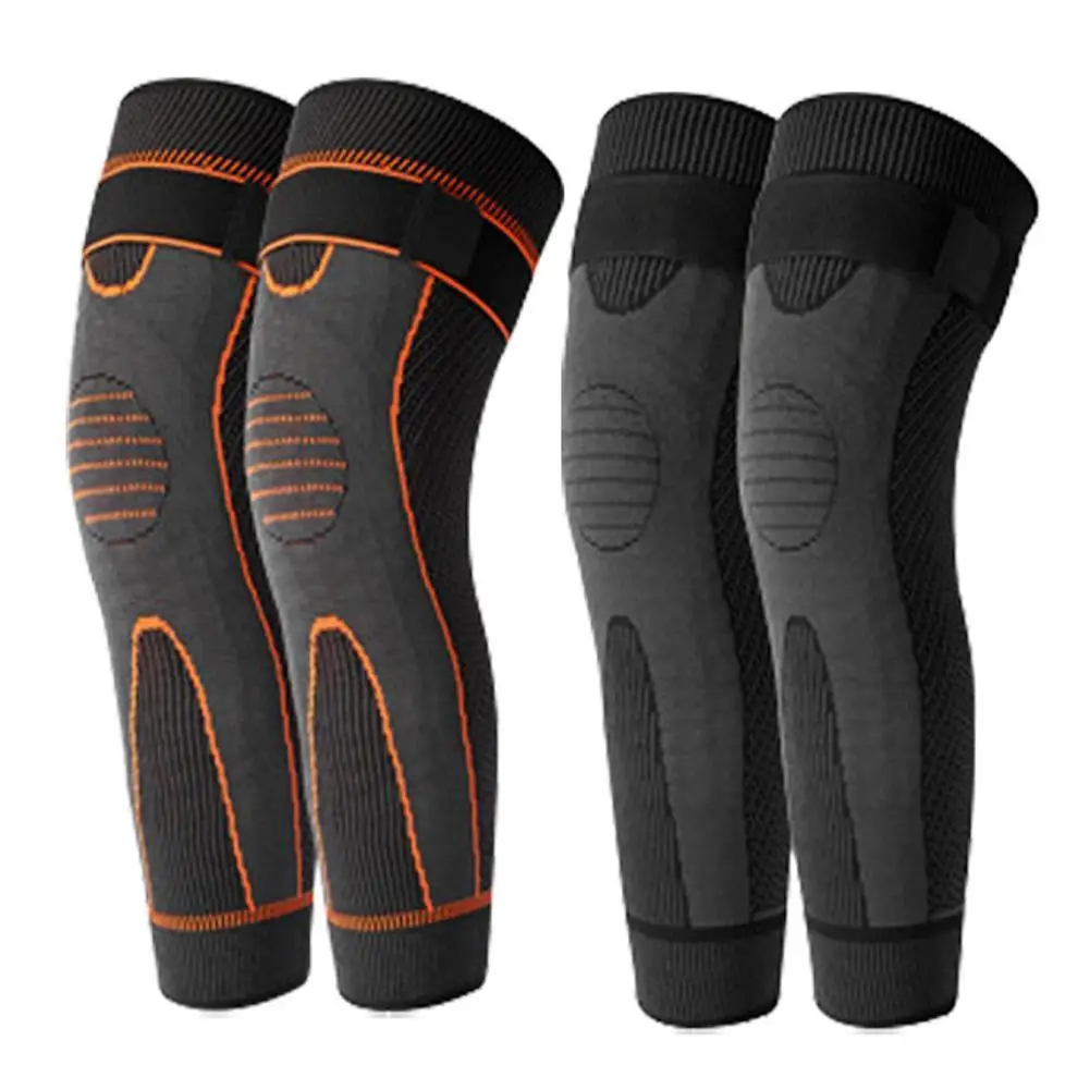 Compression Knee Pads Support Lengthen Stripe Sport Sleeve Protector Elastic Long Warm Kneepad Brace Volleyball Running 1pc