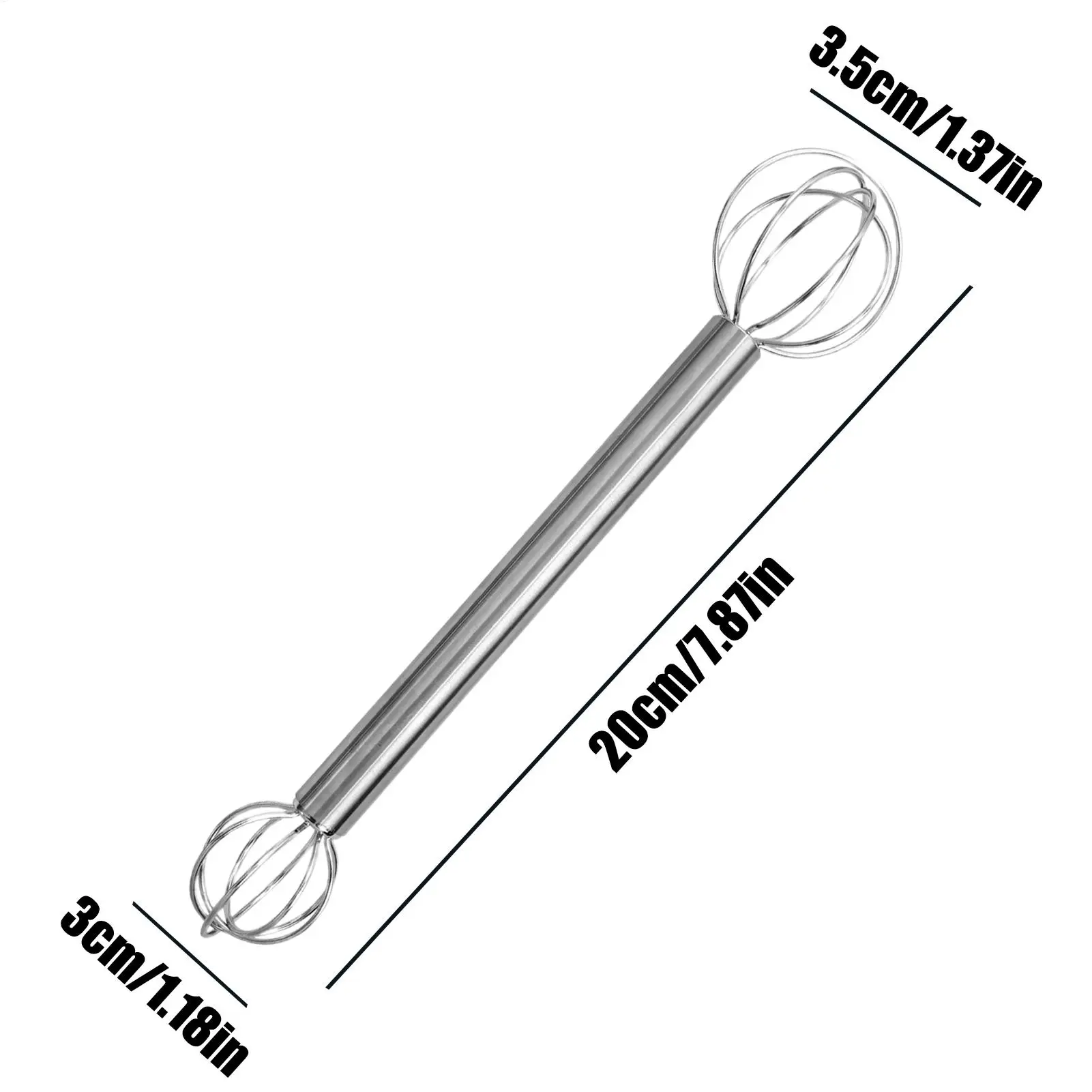 Cream Whipper Stainless Steel Double-Head Miso Paste Stirrer Ergonomic Blender Japanese Mixing Tool for Stirring Kitchen Cooking