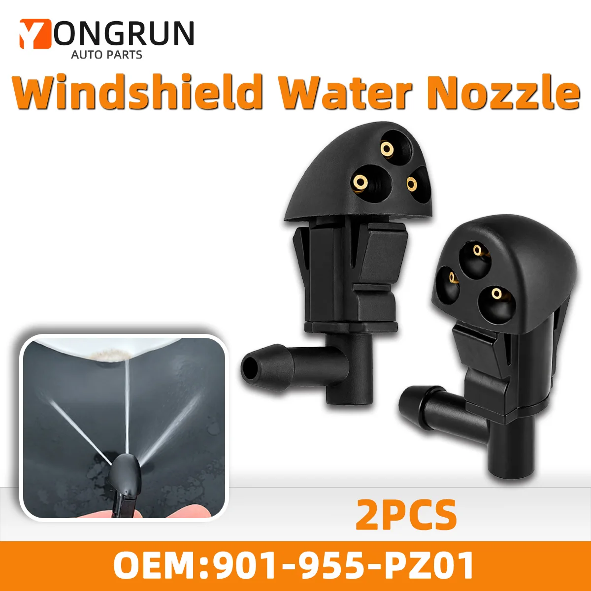 2 Stück 3-Loch-Auto-Scheibenwischer-Wassersprühdüse 901-955-PZ01, passend für Chevrolet Cruze Holden Cruze Autoteile Zubehör – Detail 1