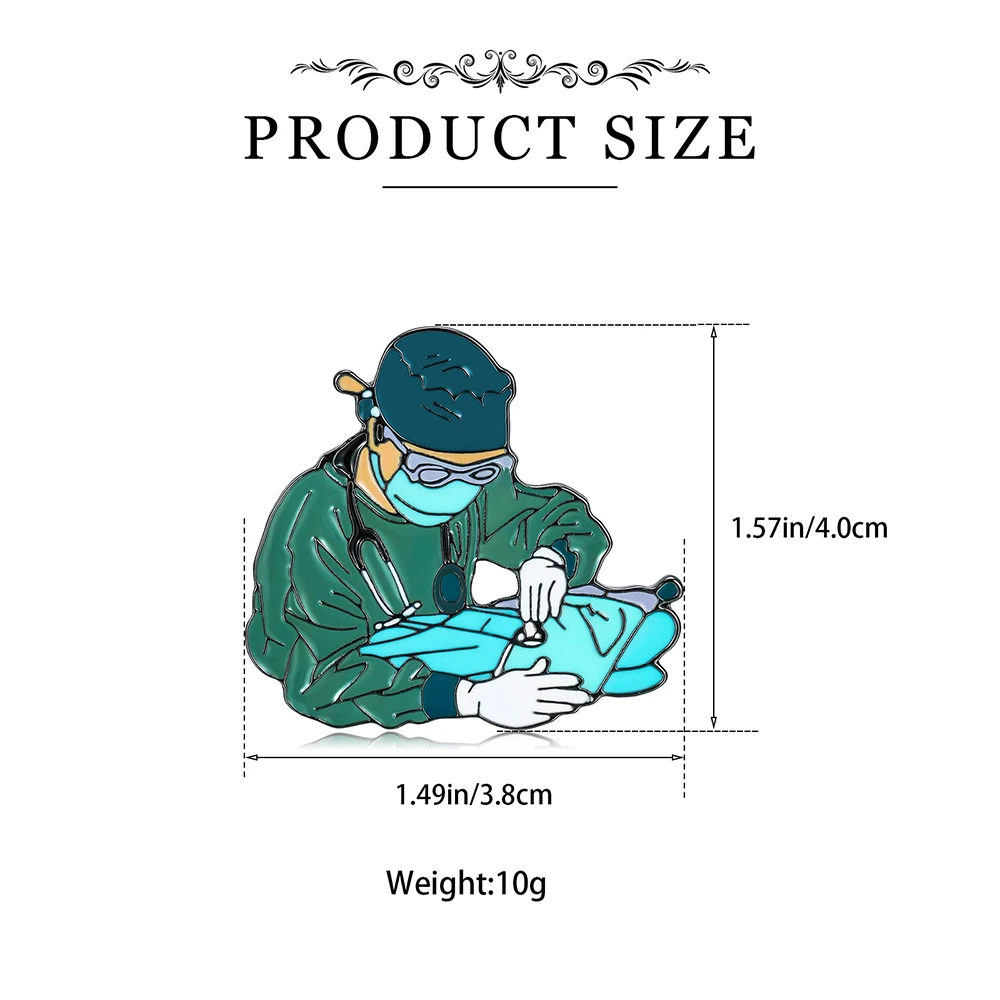 Hanreshe Medical Surgeon Enamel Brooch Creative Surgery Image Pin Lapel Backpack Badge Medicine Accessories for Doctor Nurse