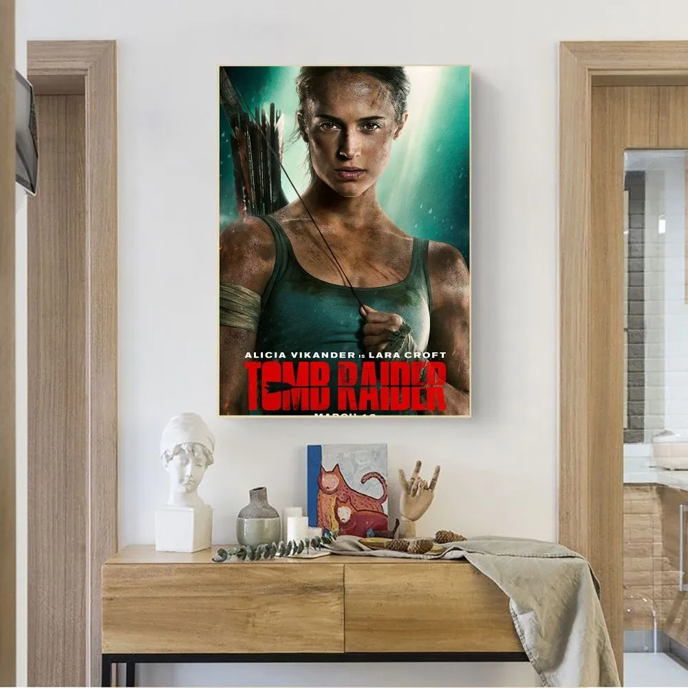 Póster de película clásica Lara Croft Tomb Raider Family, Papel Kraft Club Bar, póster Vintage, arte de pared, pintura, dormitorio, pegatinas de