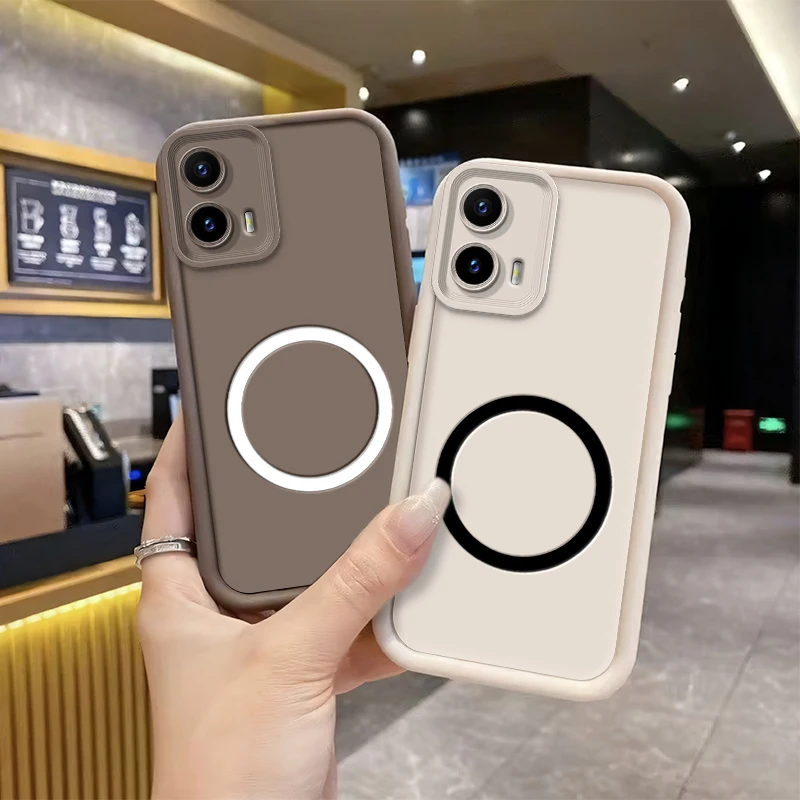 Phone Case For Motorola Moto G04 G05 G10 G04S E15 G30 G20 G15 G24 Power Case Shockproof Silicone Soft Cover Magnetic Sticker view 2