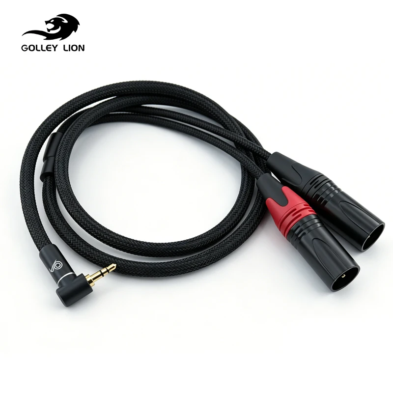 

Right-Angle 3.5mm TRS To 2 XLR Pro Stereo Cable 1/8 Inch Male To Dual XLR Male Y Splitter Adapter Cord Tinned Copper Conductors