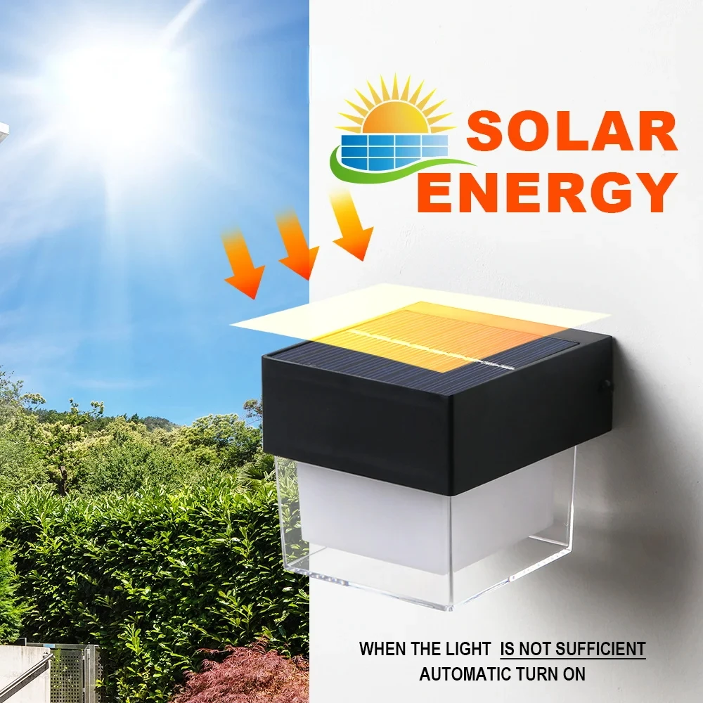 الطاقة الشمسية في الهواء الطلق الجدار الخفيفة للماء LED واجهة الجدار مصباح 4W اللاسلكية شارع الشرفة حديقة الإضاءة