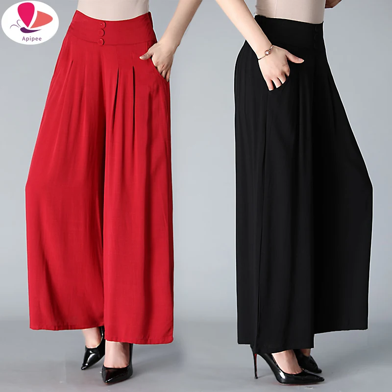 

Women's Trousers Summer Fashion Thin Wide Leg Pants Large Size Loose High Waist Casual Women Pants Skirt Pants Dance Pants