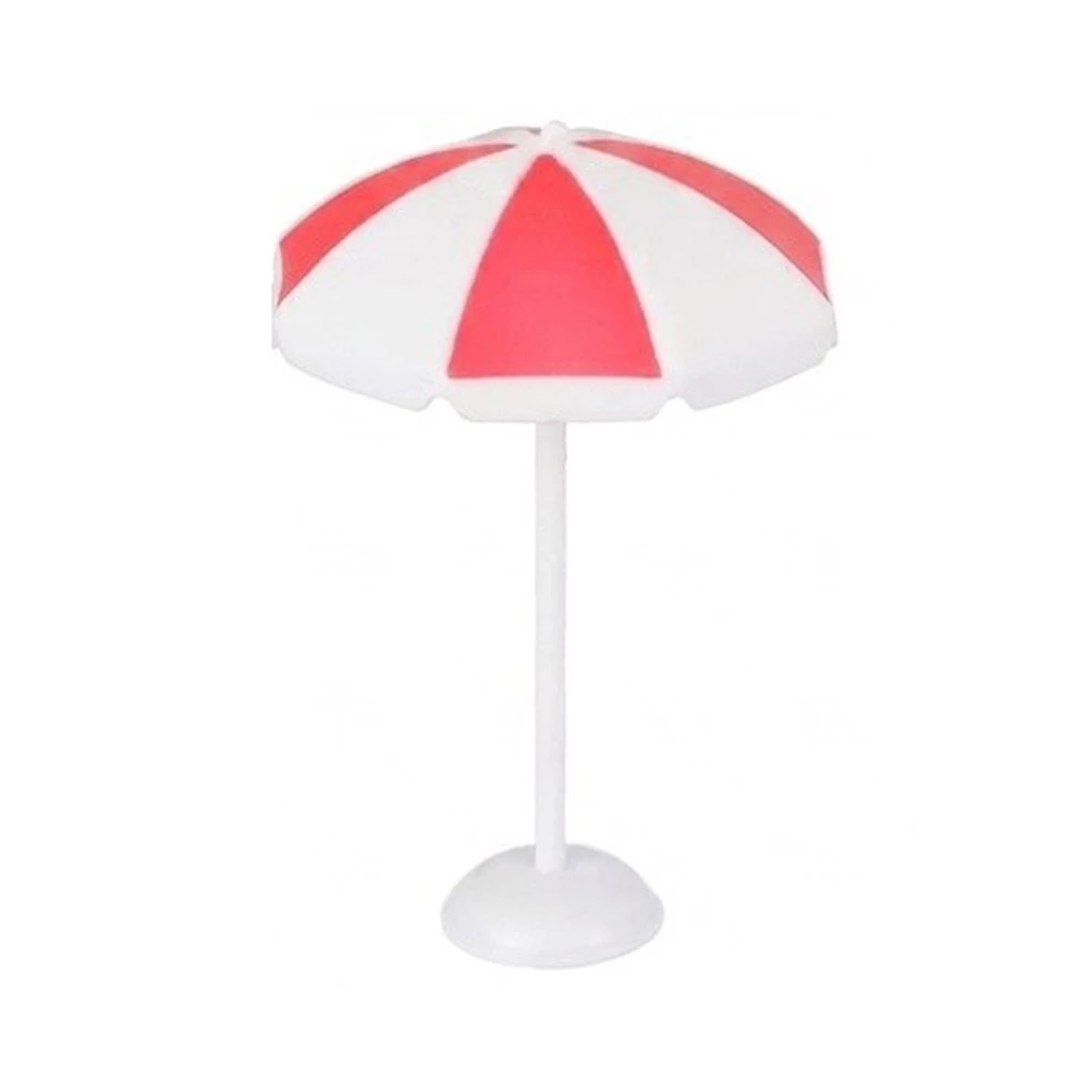 Resin-Based Beach Accessories Set with 2 Umbrellas 2 Chairs 1 Table 2 Cups and 2 Pairs of Flip Flops for Themed Displays