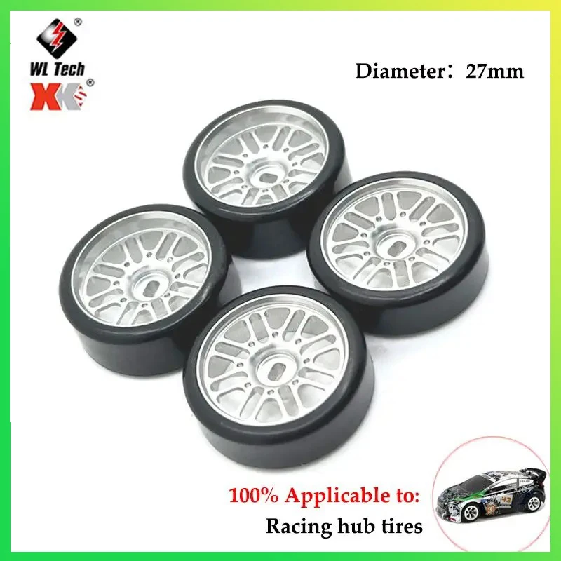 4pack Lot Upgrade Hard Drift Wheel Tires Compatible with Wltoys 1 28 K989 K969 284131 RC Car Upgrade Parts RC  Car Accessories