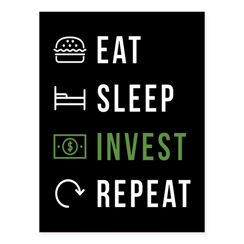 Eat Sleep Invest Repeat Inspirational Quotes Painting Posters Canvas Wall Art Pictures Living Room Home Decor