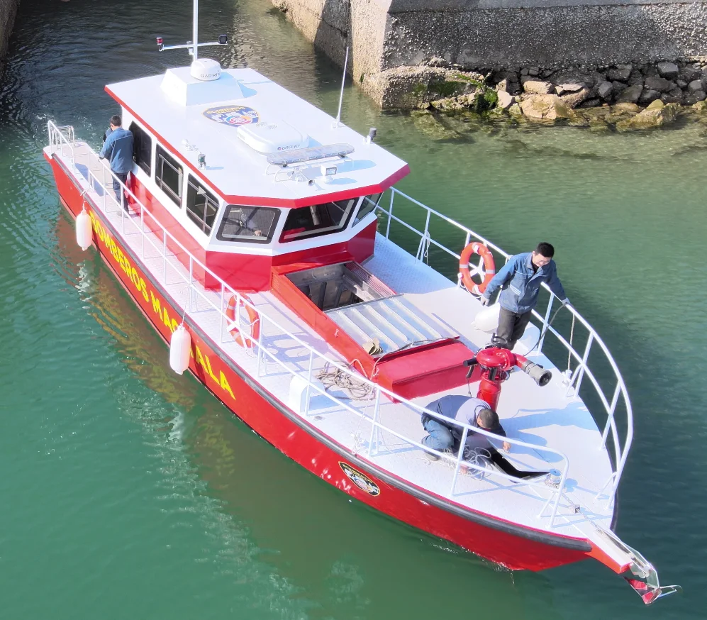 Barco de bombeiros/barco piloto de alumínio para trabalho de resgate marítimo