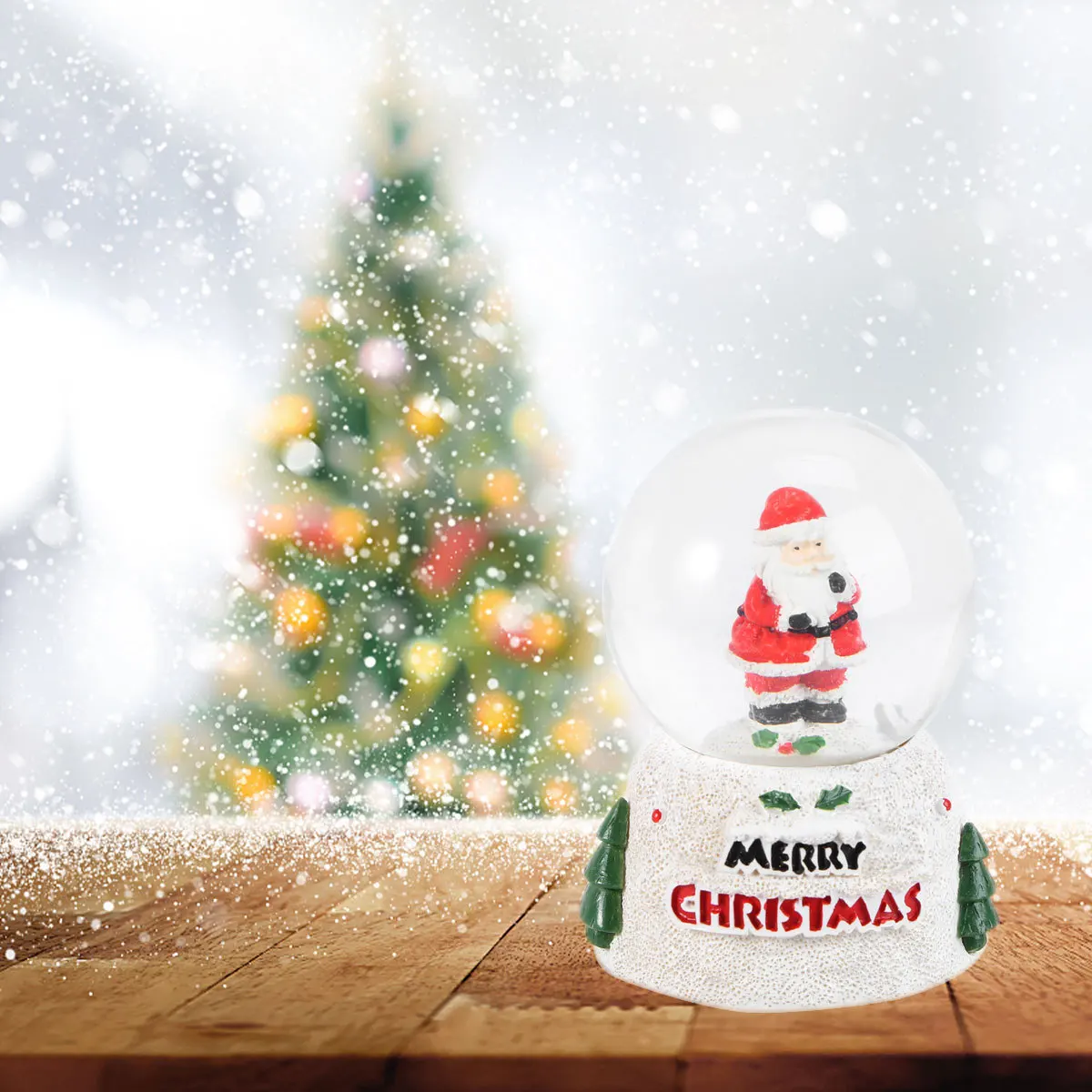 

1Pcs Household Santa Christmas Decor Luminous Crystal Ball Design for Desktop Cabinet Chair Festive Event Use Crystal Ball Santa