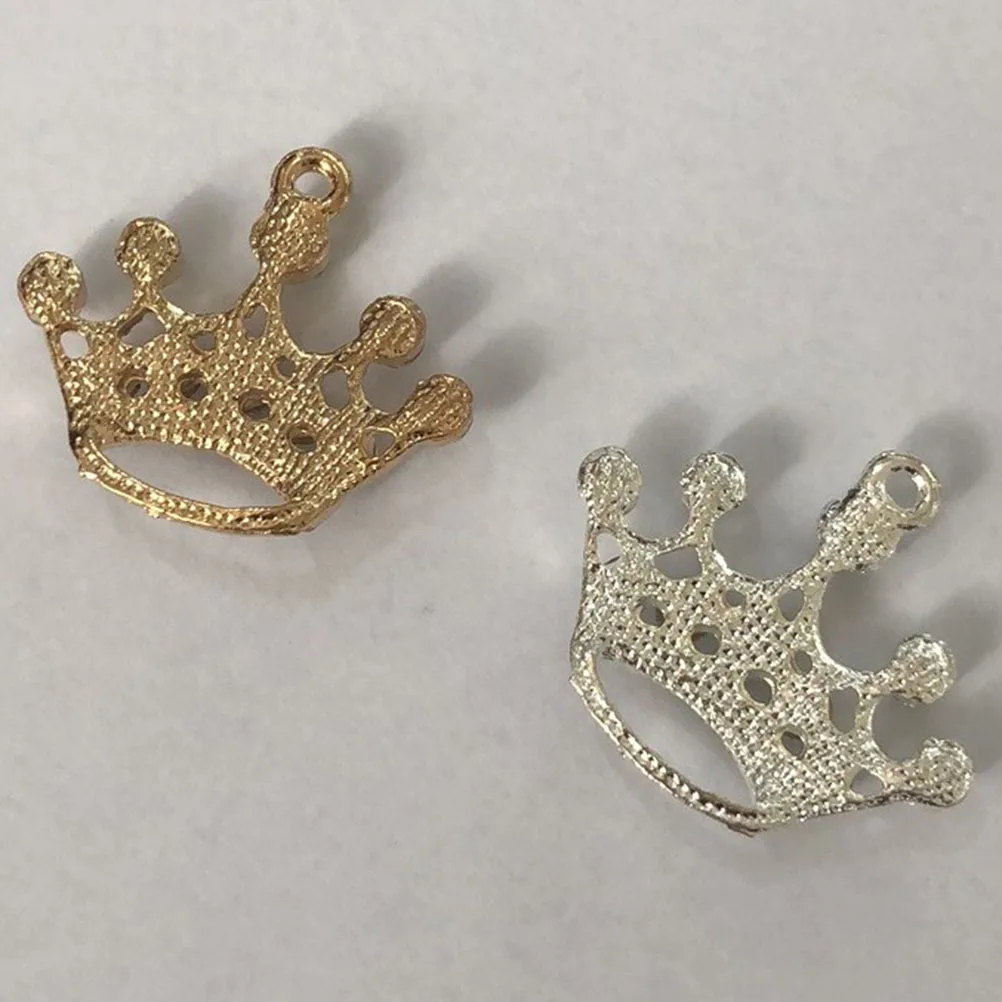 10Pcs Alloy Crown Pendant Small Diamond Design DIY Jewelry Accessories Necklace Bracelet Charm Ornament Making Craft Supplies