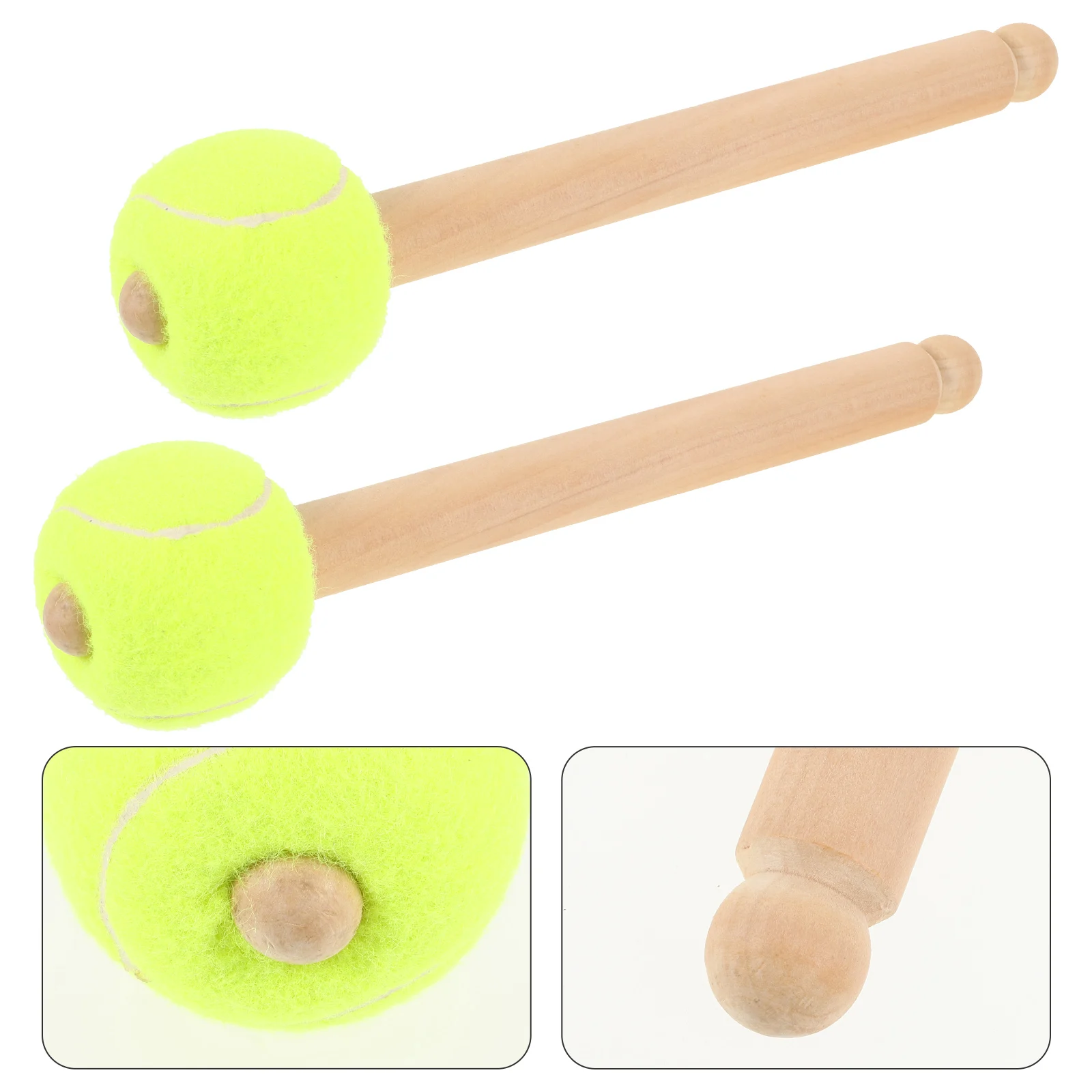 

2pcs Wooden Handle Mallet Felt Head Bass Drumstick For Percussion Snare Drum Instruments Lightweight Portable Music Accessories