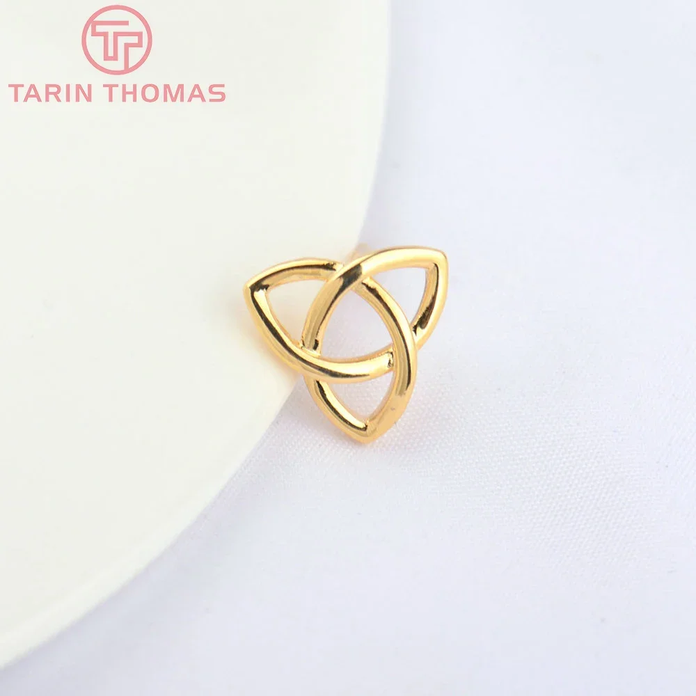 (4905)10PCS 11MM 24K Gold สีทองเหลืองสามเหลี่ยมต่างหูคุณภาพสูง DIY ผลการค้นหาเครื่องประดับอุปกรณ์เสริมขายส่ง