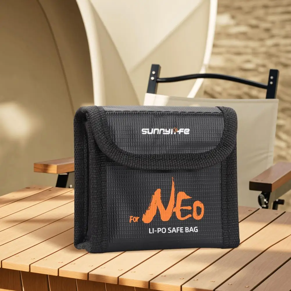 Battery Explosion-proof Bag Proof Battery Organizer Pouch with Fastener Tape for Safe Storage of Batteries Explosion-proof Bag