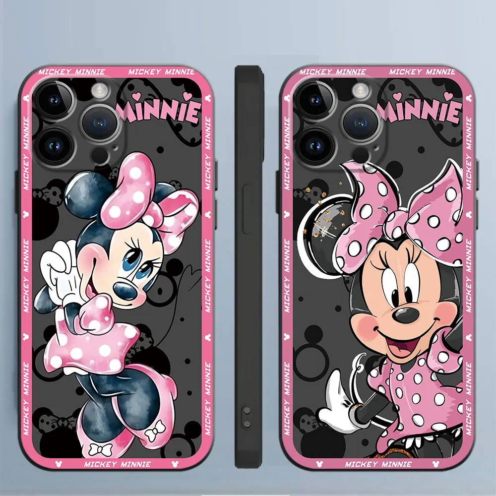 Disney Mickey Minnie Mouse Phone Case for Apple iPhone 16 11 13 15 12 14 Pro Max 7 XR X XS 13 12 Mini 14 Plus 8 Silicone Cover