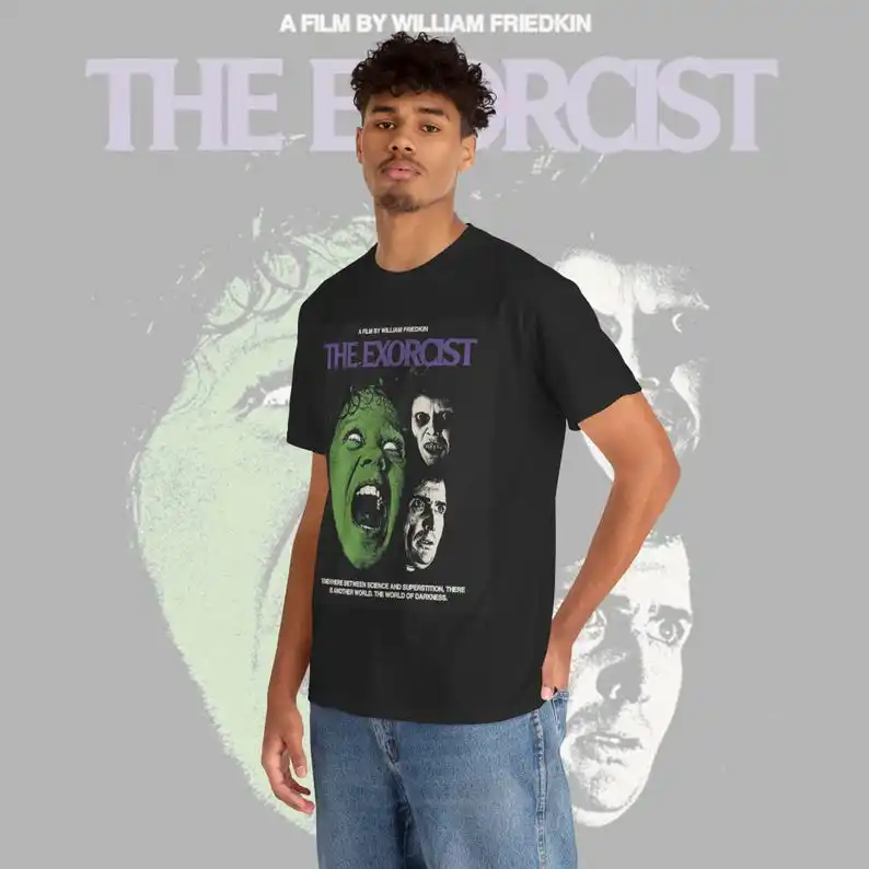 Camiseta The Exorcist, regalo clásico para fanáticos de la película de terror, camiseta con gráfico de Halloween aterrador, diseño vintage desgastado, oculto espeluznante